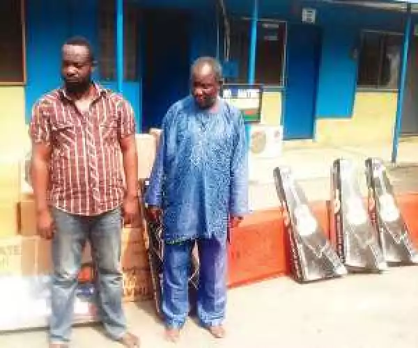 Photo: SARS Arrests Two For Stealing N19.5m Goods In Lagos